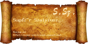 Sugár Szalviusz névjegykártya
